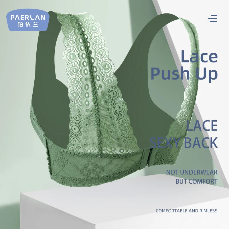 Paerlan summer thin style lady adjusted lace bra without underwire beauty back underwear women feel bra women
